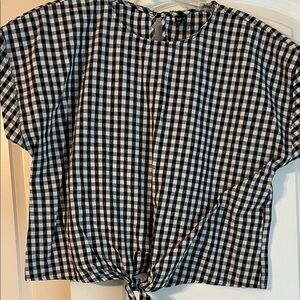 SHEIN Black and White Gingham Blouse